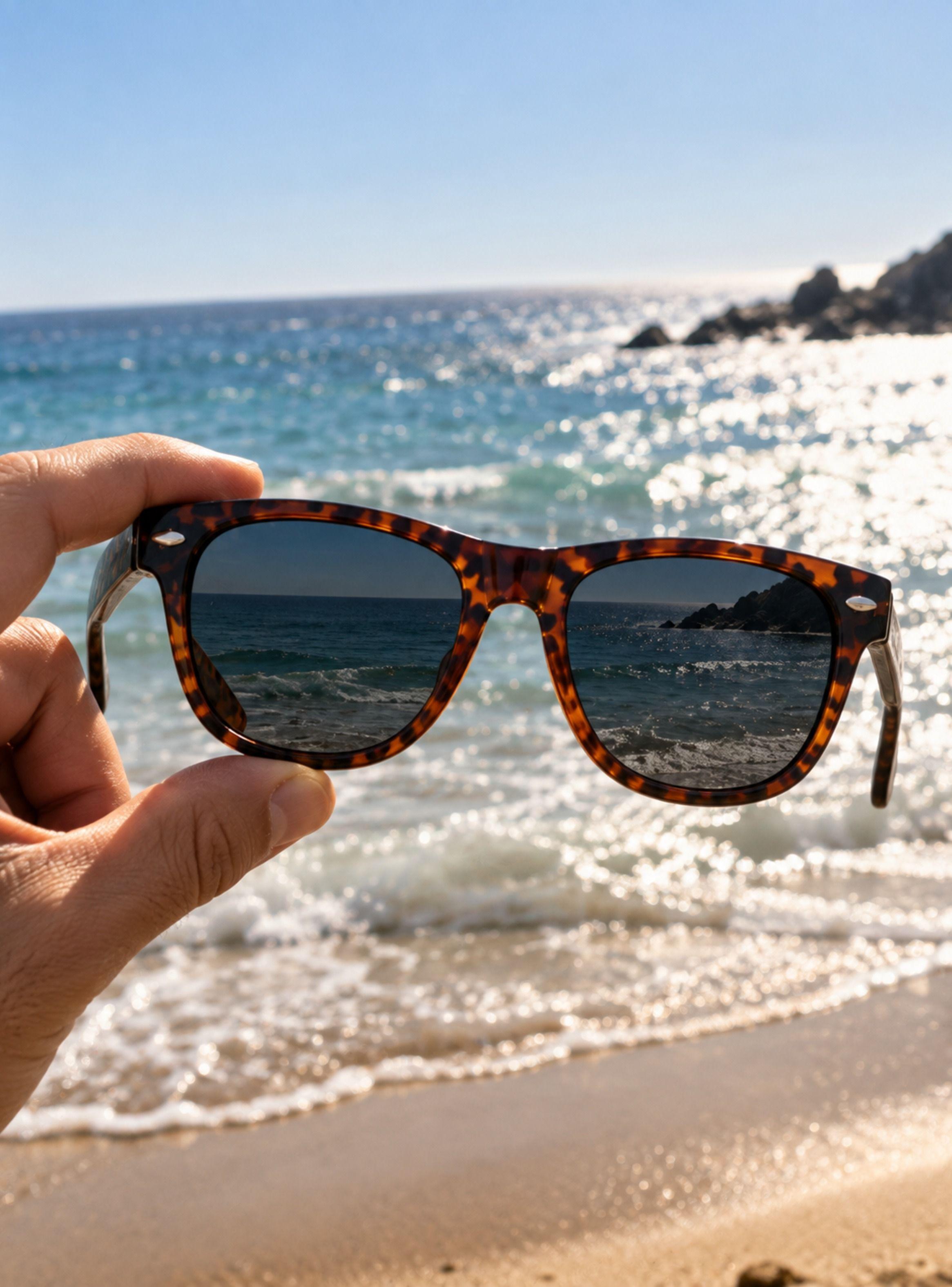 Lentes De Sol Polarizados Wayfarer UV400 Carey Unisex-7