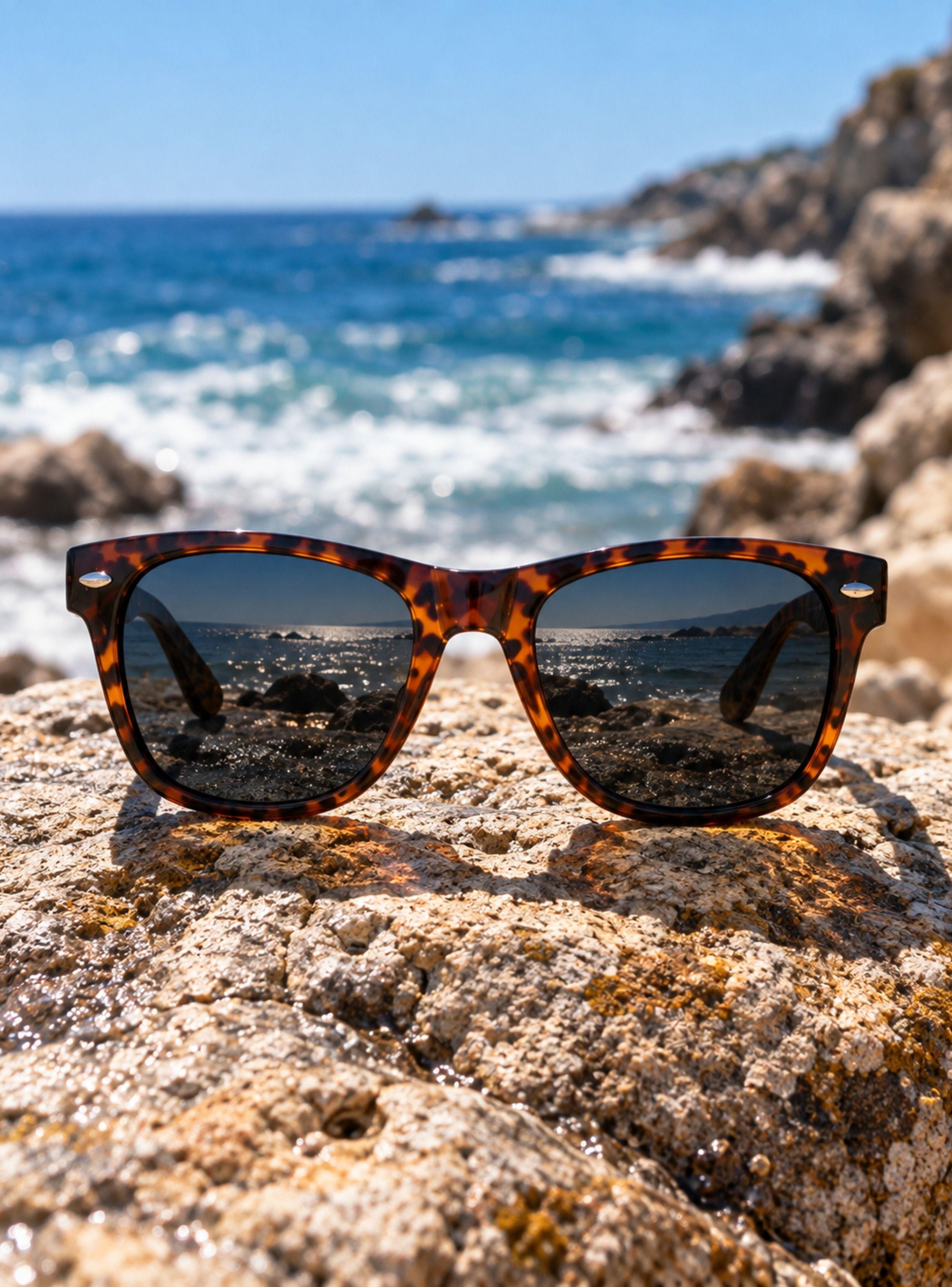 Lentes De Sol Polarizados Wayfarer UV400 Carey Unisex-8