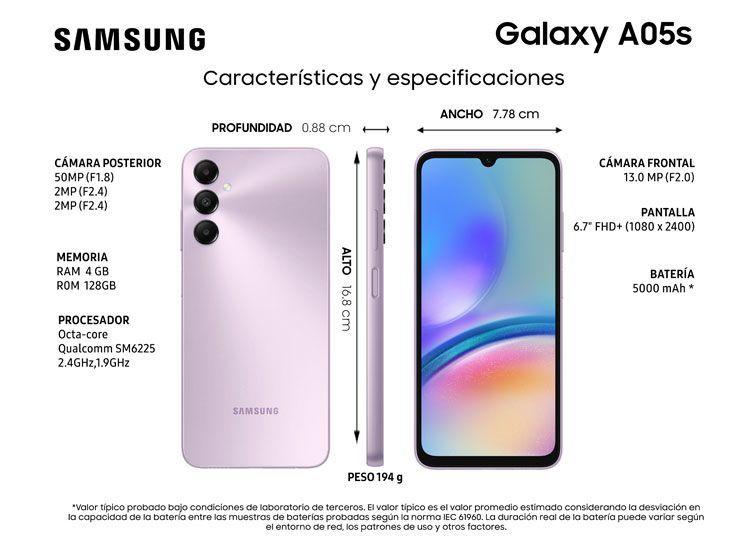 Smartphone Galaxy A05s 128GB4GB Violeta Liberado-3