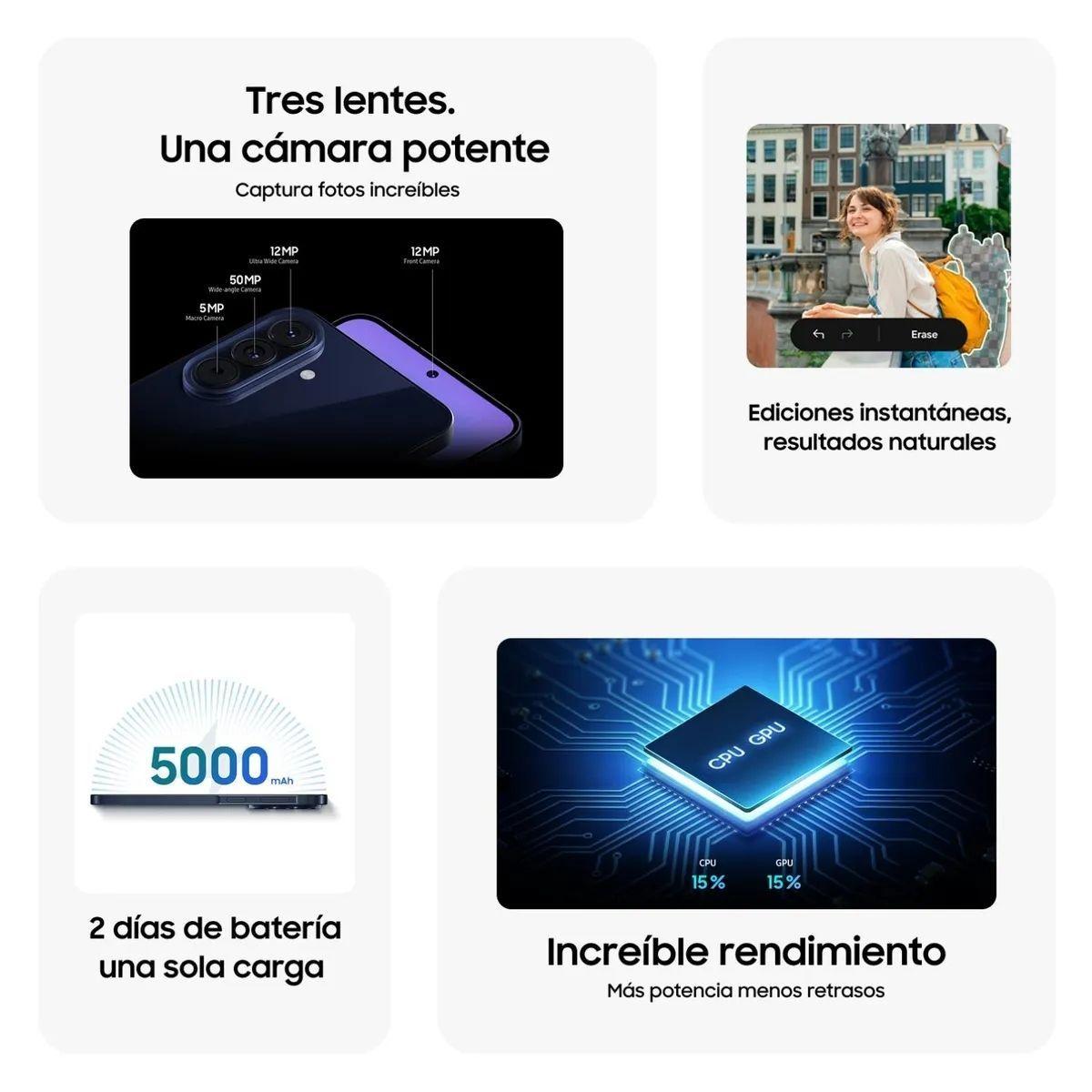 Samsung Galaxy A57 128GB Azul 5G | Pantalla 6,6” FHD+ | Cámara 50MP | Android-4