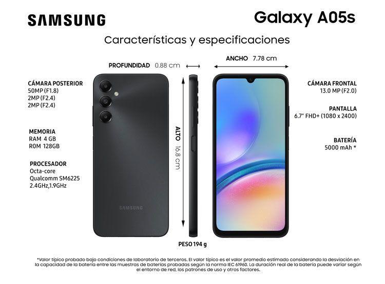 Smartphone Galaxy A05s 128GB4GB Negro Liberado-1
