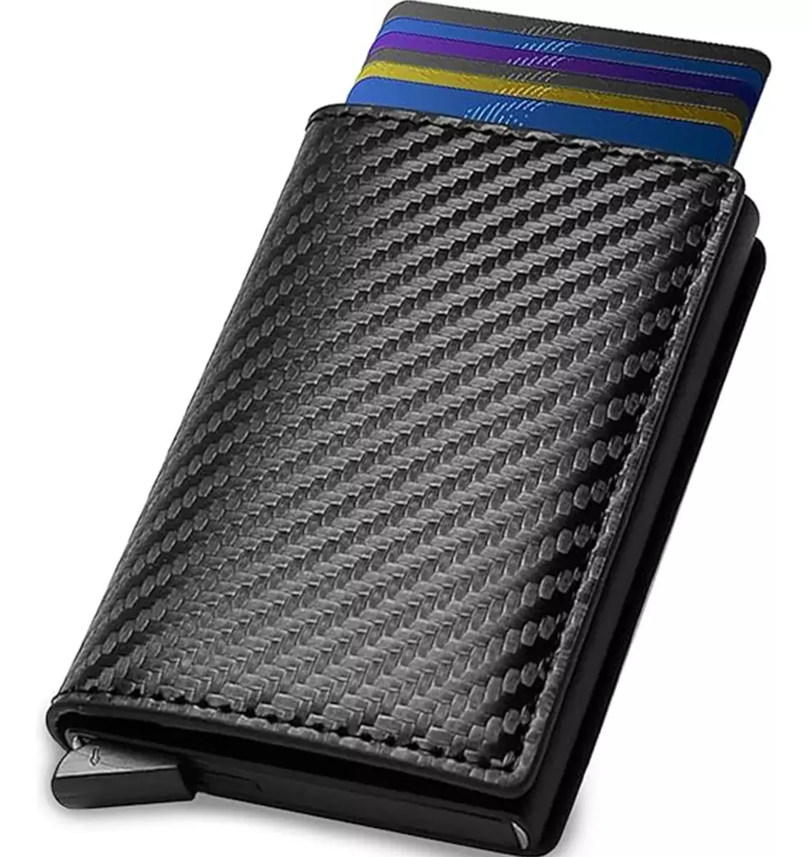 Billetera Hombre RFID Fibra de Carbono Negra Tarjetero Vizium-3