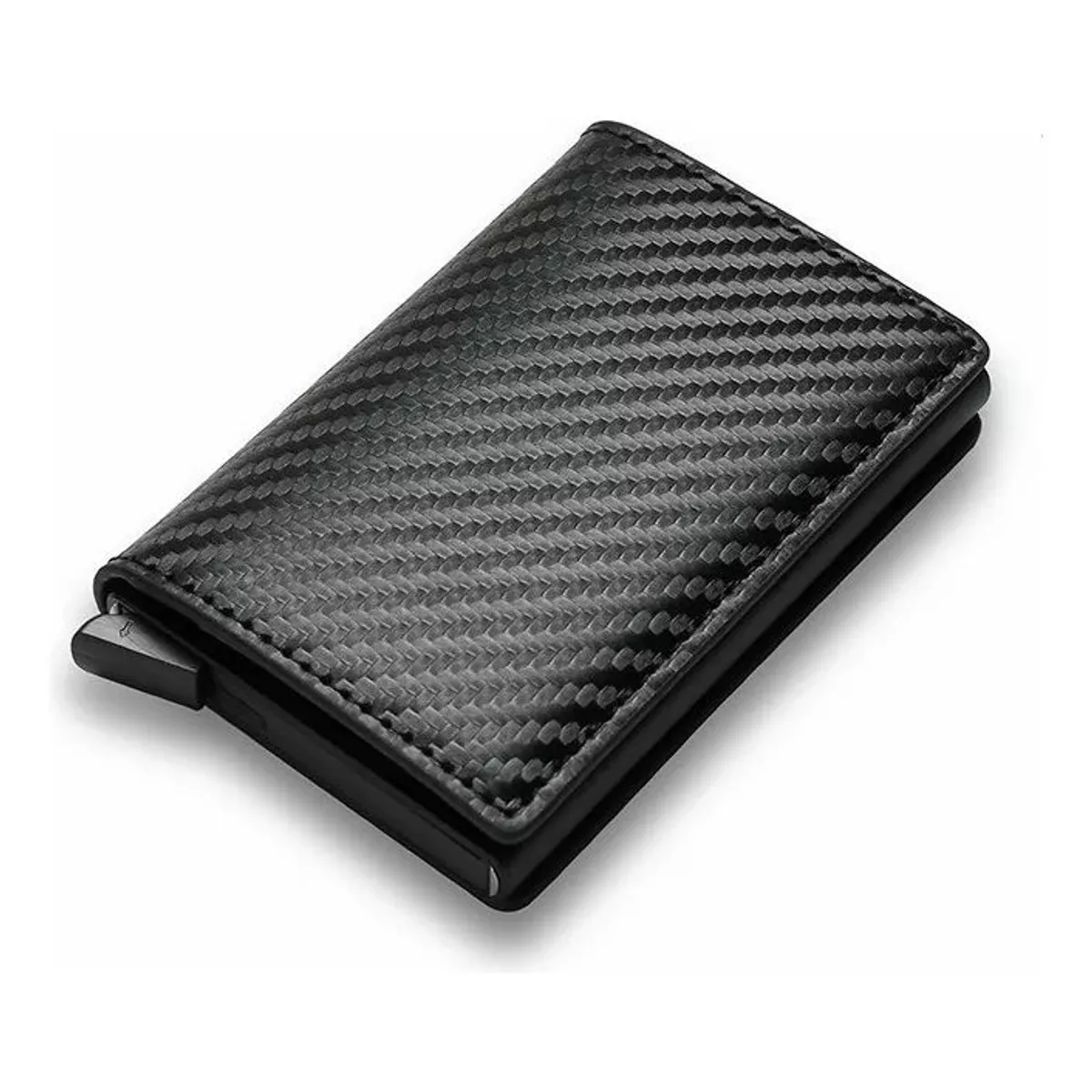 Billetera Hombre RFID Fibra de Carbono Negra Tarjetero Vizium-4