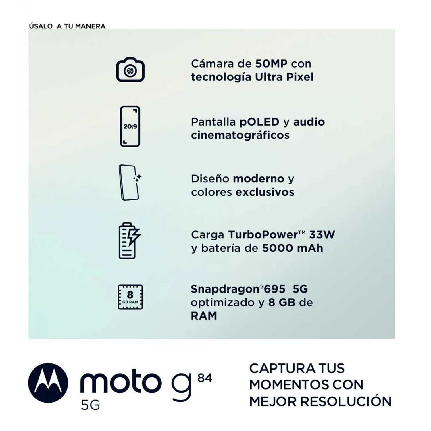 Celular Motorola Moto G84 5G 256GB 655 Negro Liberado-4