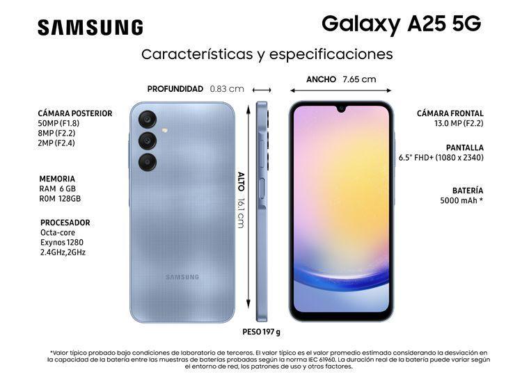 Smartphone Galaxy A25 5G 128GB 6.5" Blue Liberado-3