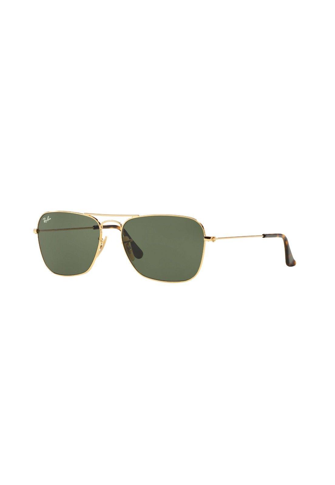 Lentes de Sol Caravan Gold Dark Verde Ray-Ban RB313618158-0