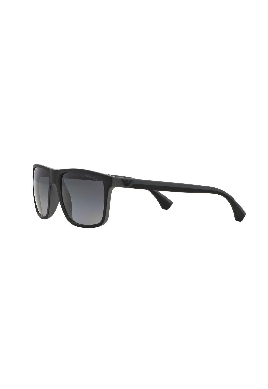 Lentes de Sol Goma Negra y Gris Polarizados Emporio Armani-2