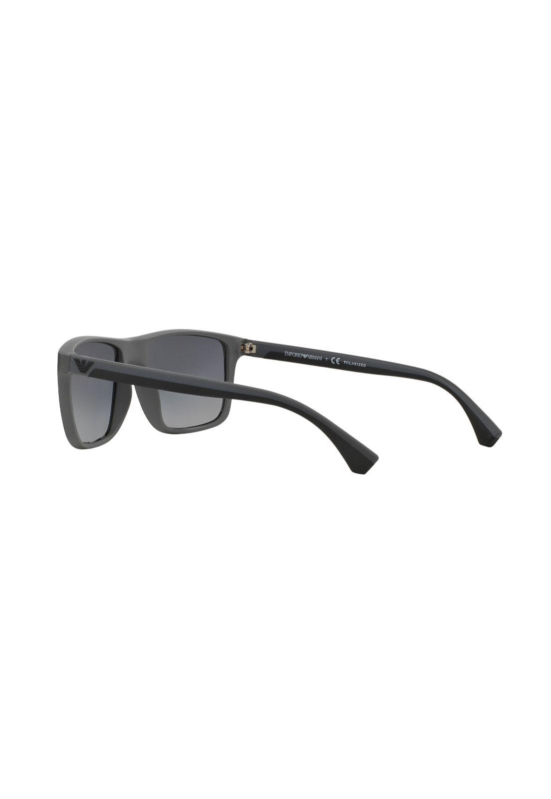 Lentes de Sol Goma Negra y Gris Polarizados Emporio Armani-4