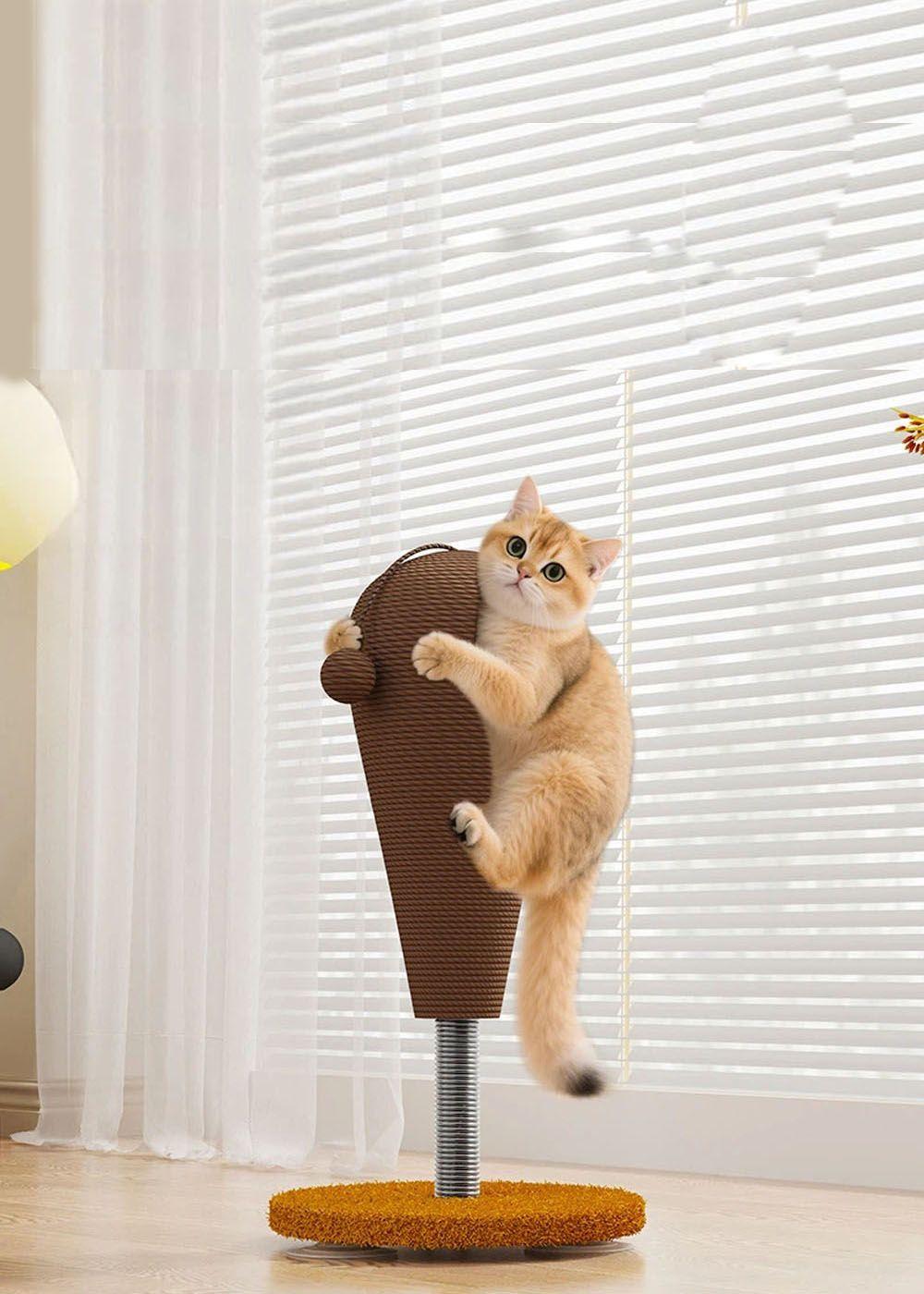 Poste Rascador Para Gato Torre De Escalada Resorte Oscilable-3