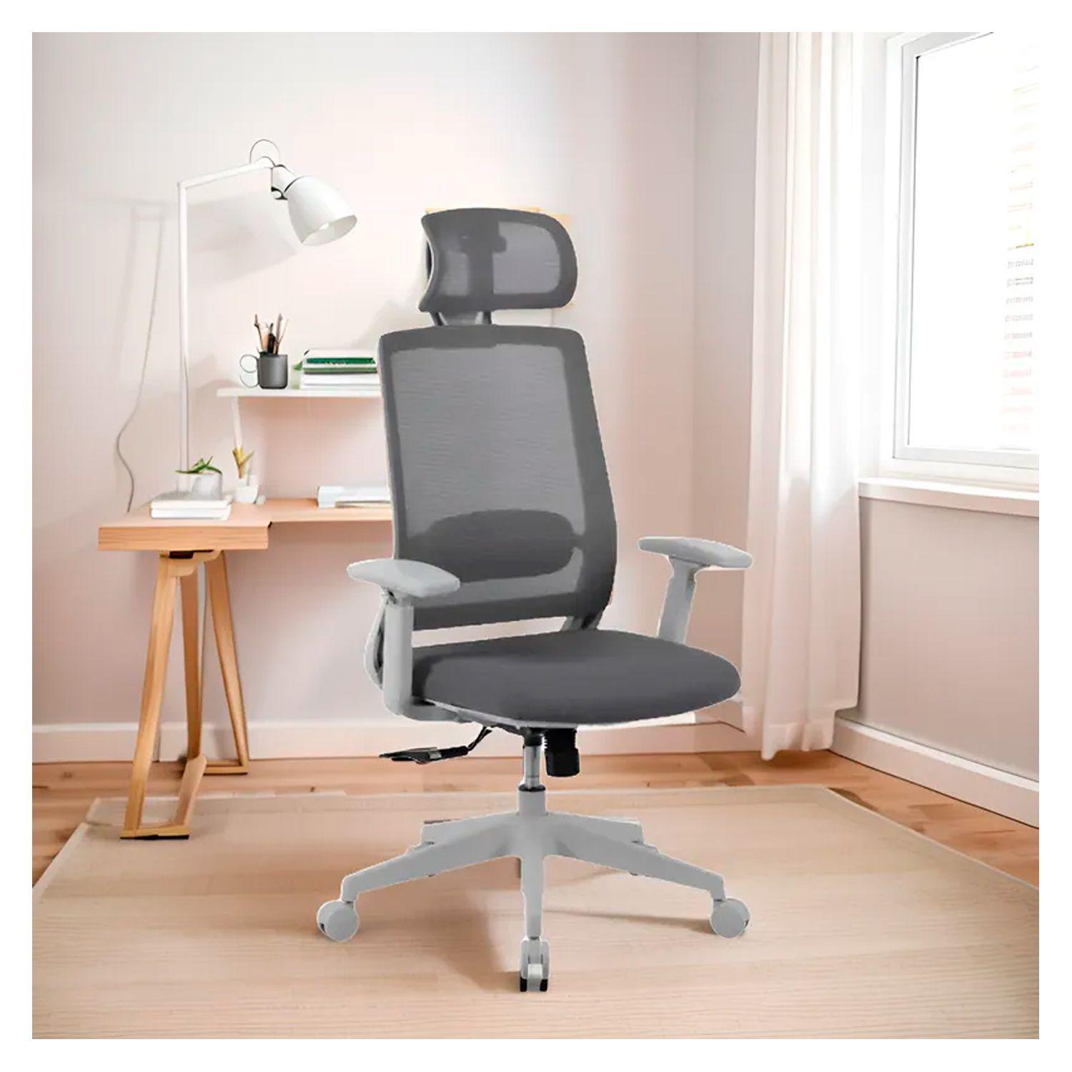 Silla De Escritorio Ergonómica Ades Sop Lumbar Ajust C/cabecero Oficina Ejecutiva Ofix-4