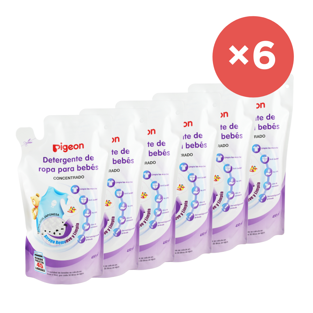 Pack X 6 Detergente de Ropa para Bebe Recarga 450 ml -0
