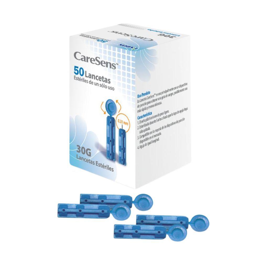 Voice Kit medidor + 50 tiras reactivas + 50 lancetas CareSens-3