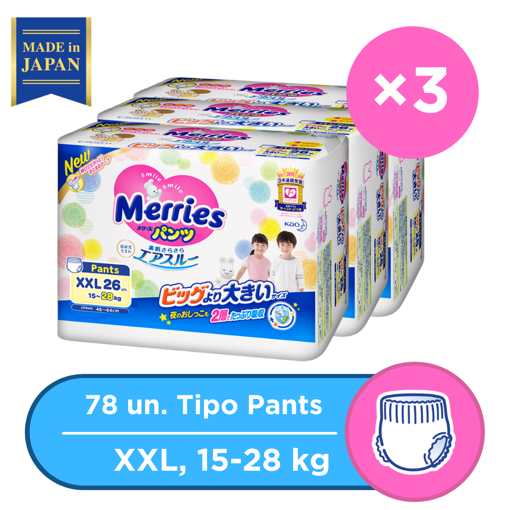 PACK X 3 MERRIES PANTS XXL 78 pcs (15-28kg)-0
