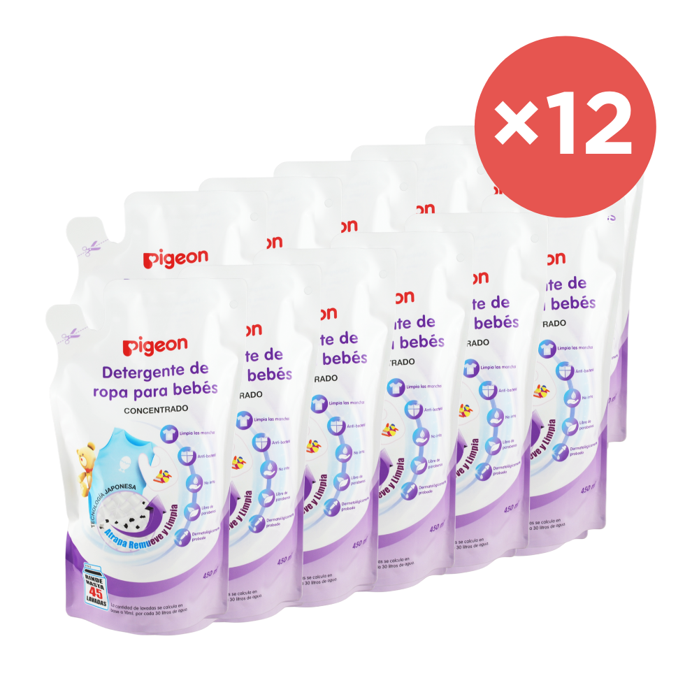 Pack X 12 Detergente de Ropa para Bebe Recarga 450 ml -0