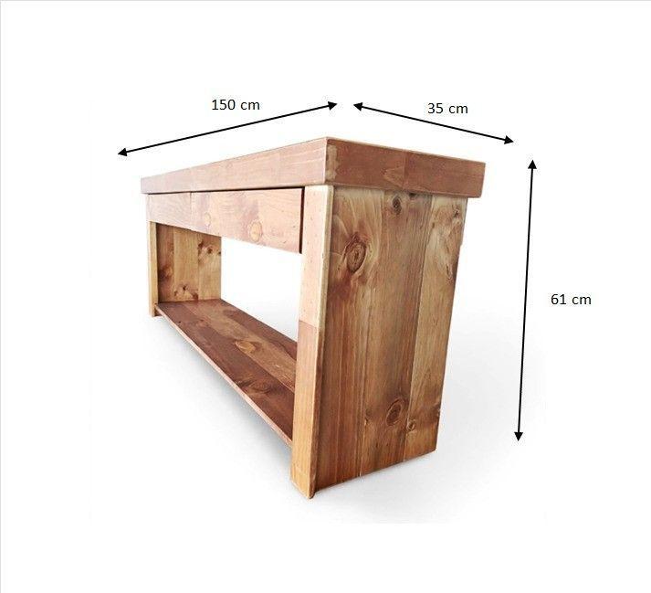 Rack Tv Madera Rustic Color Miel-3