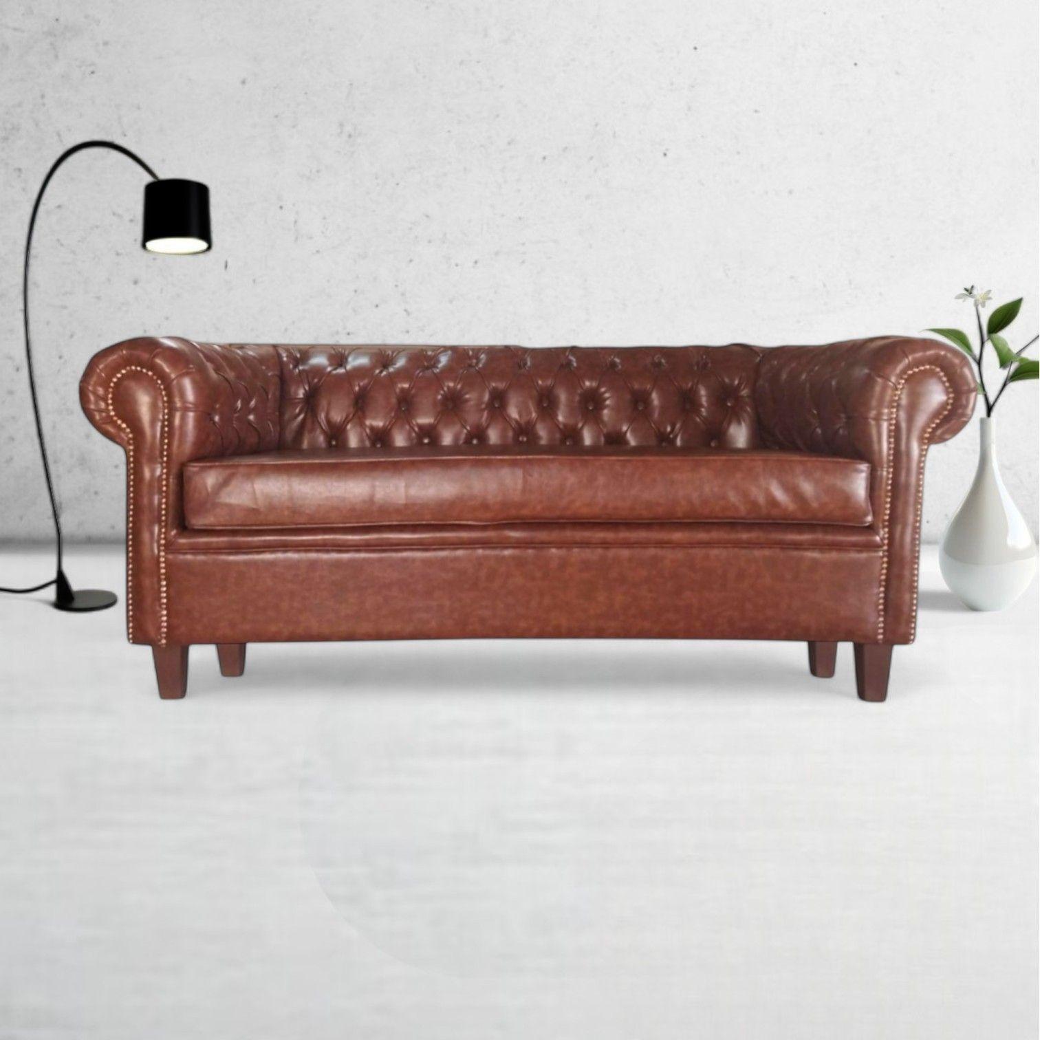 SOFA 3 CUERPOS CHESTERFIELD CAPITONE BRABANTE PU ECOCUERO -4