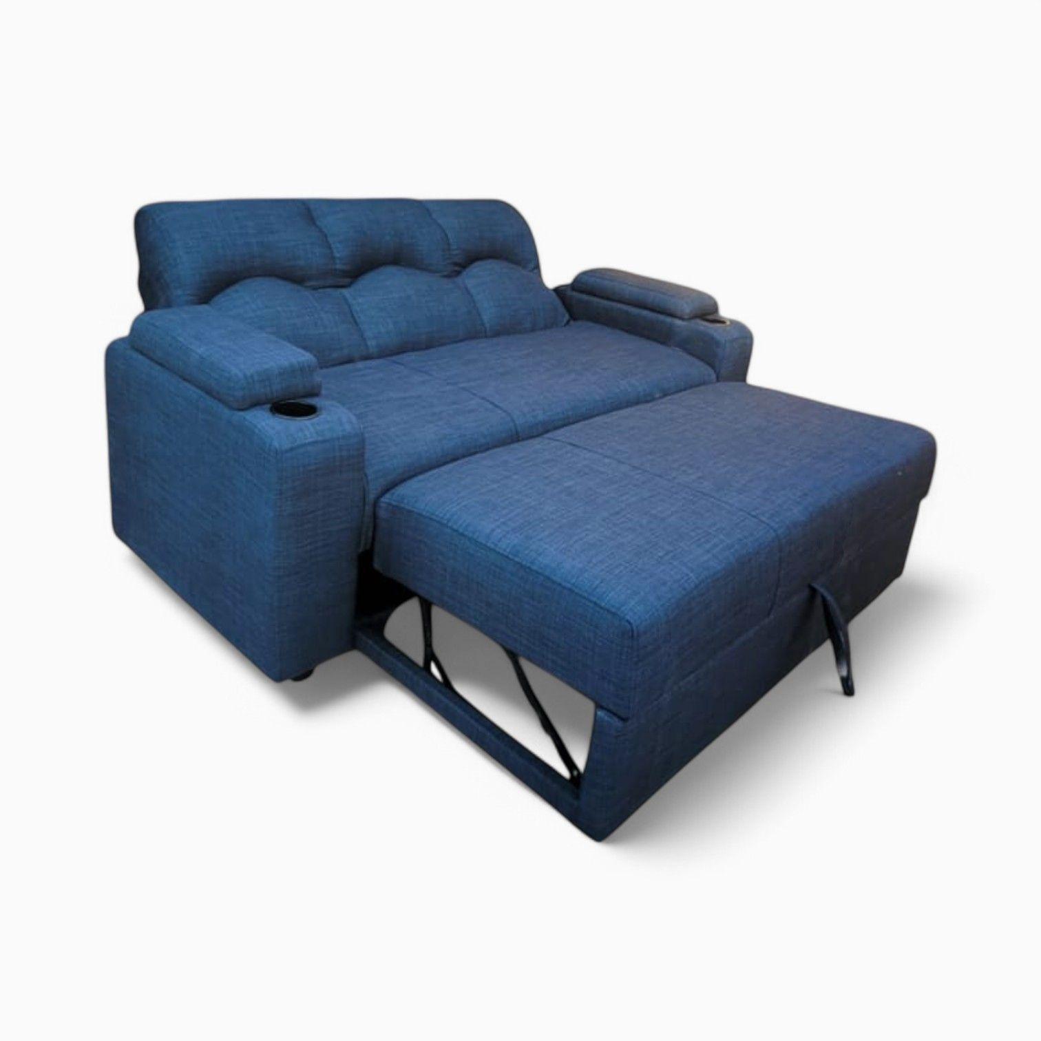 Sofa Cama funcional 2 PZ Deco Lino CON POSAVASO-3