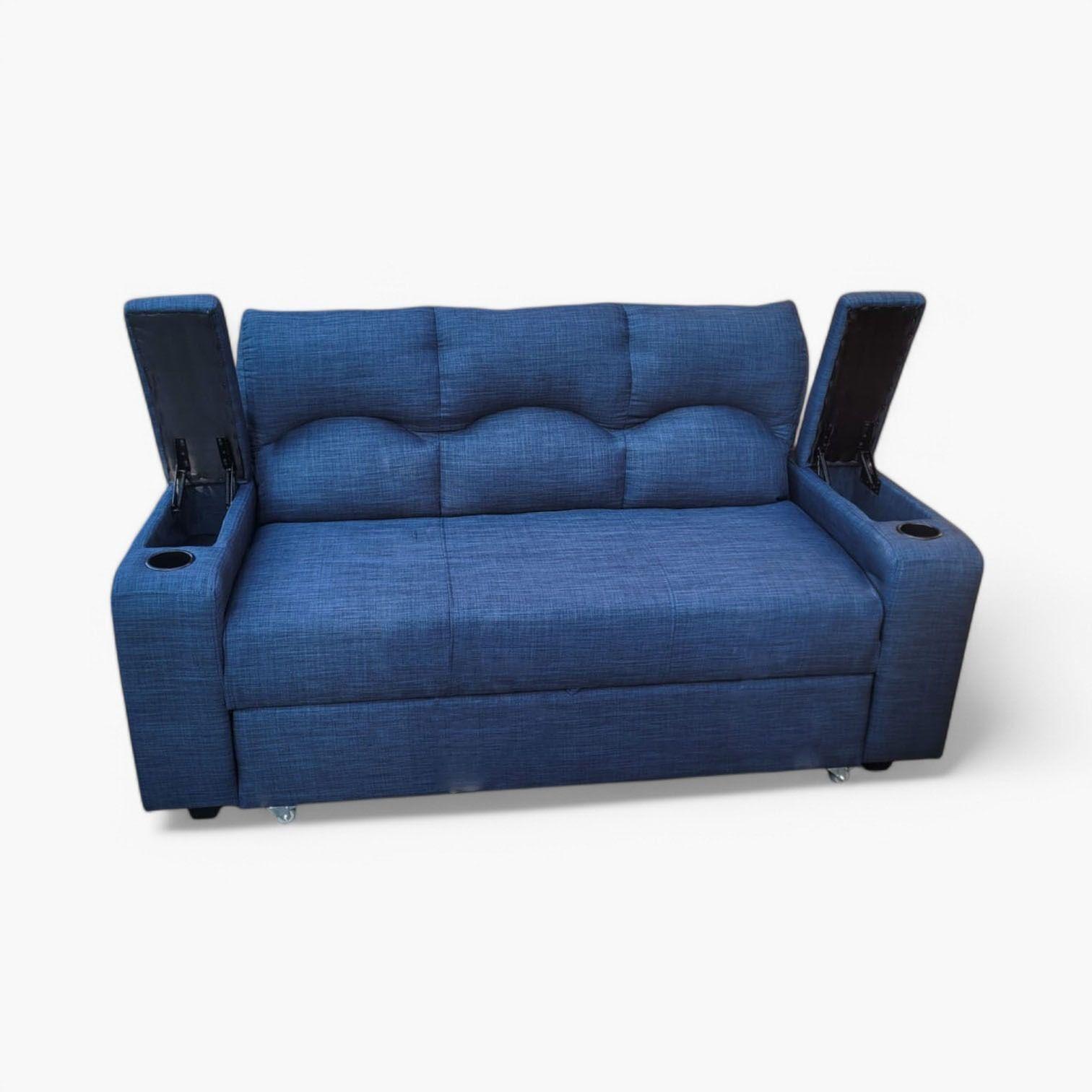 Sofa Cama funcional 2 PZ Deco Lino CON POSAVASO-4