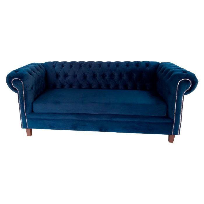 SOFA FELPA 3 CUERPOS CHESTERFIELD CAPITONE BRABANTE AZUL-5