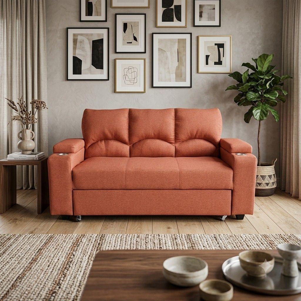 SOFA CAMA FUNCIONAL 2 PZ DECO LINO CON POSAVASO-0