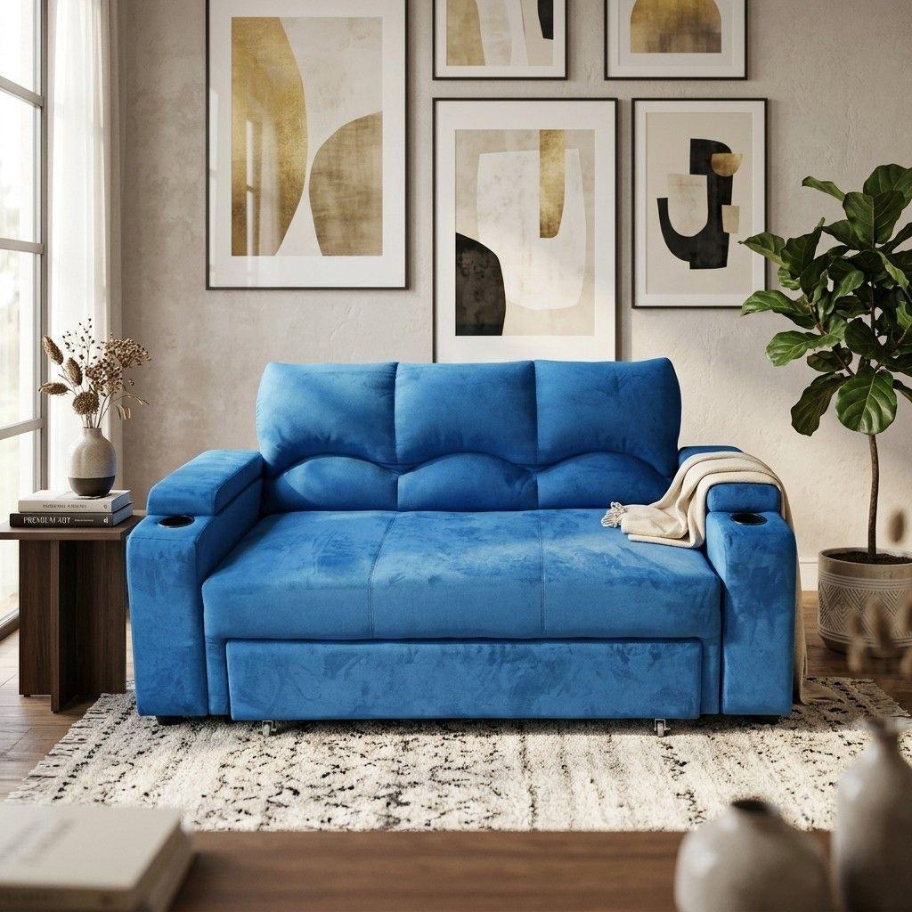 SOFA CAMA FUNCIONAL 2 PZ DECO LINO CON POSAVASO-0