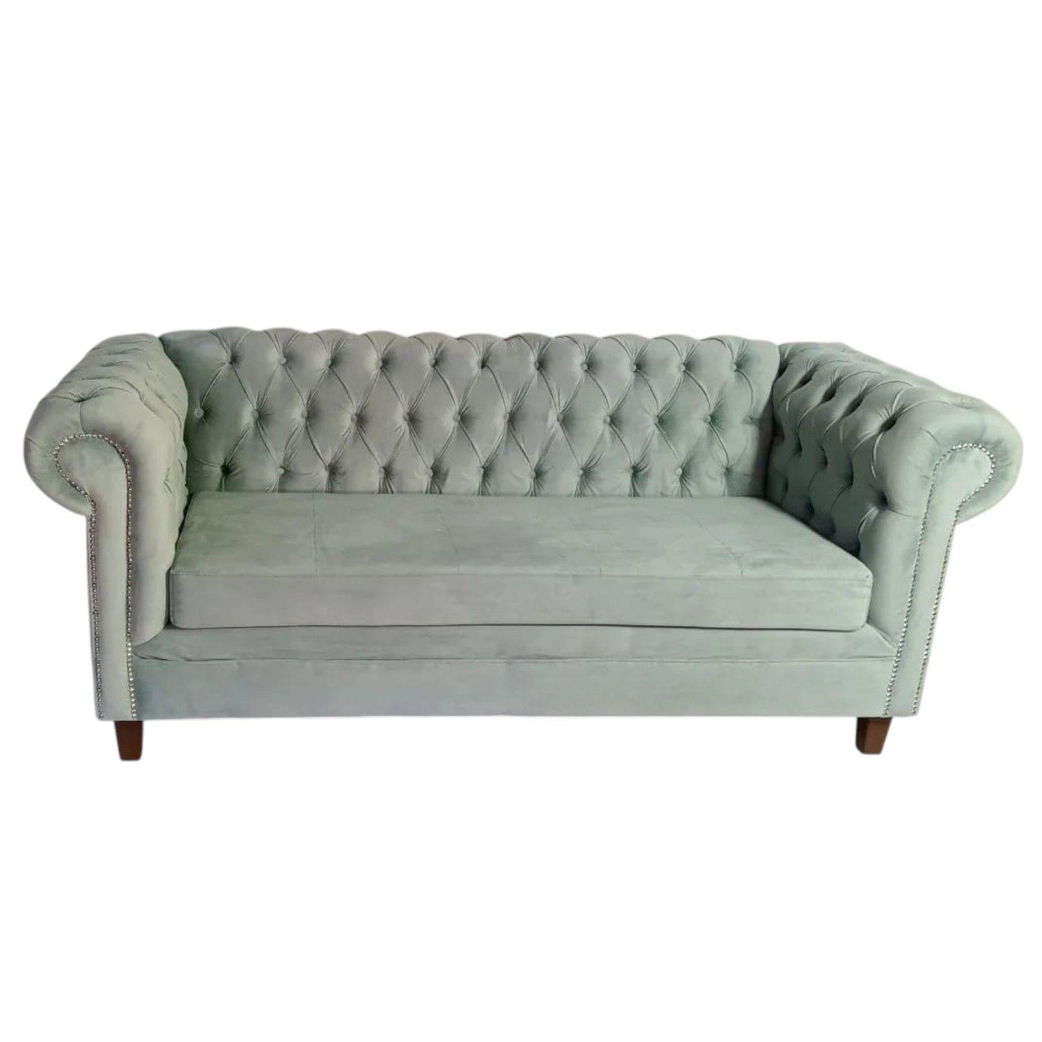 SOFA FELPA 3 CUERPOS CHESTERFIELD CAPITONE BRABANTE VERDE AGUA LARGE-1