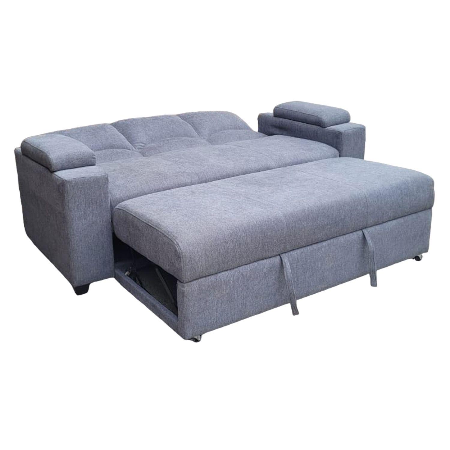 SOFA CAMA FUNCIONAL 2 PZ DECO LINO GRIS OSCURO-6