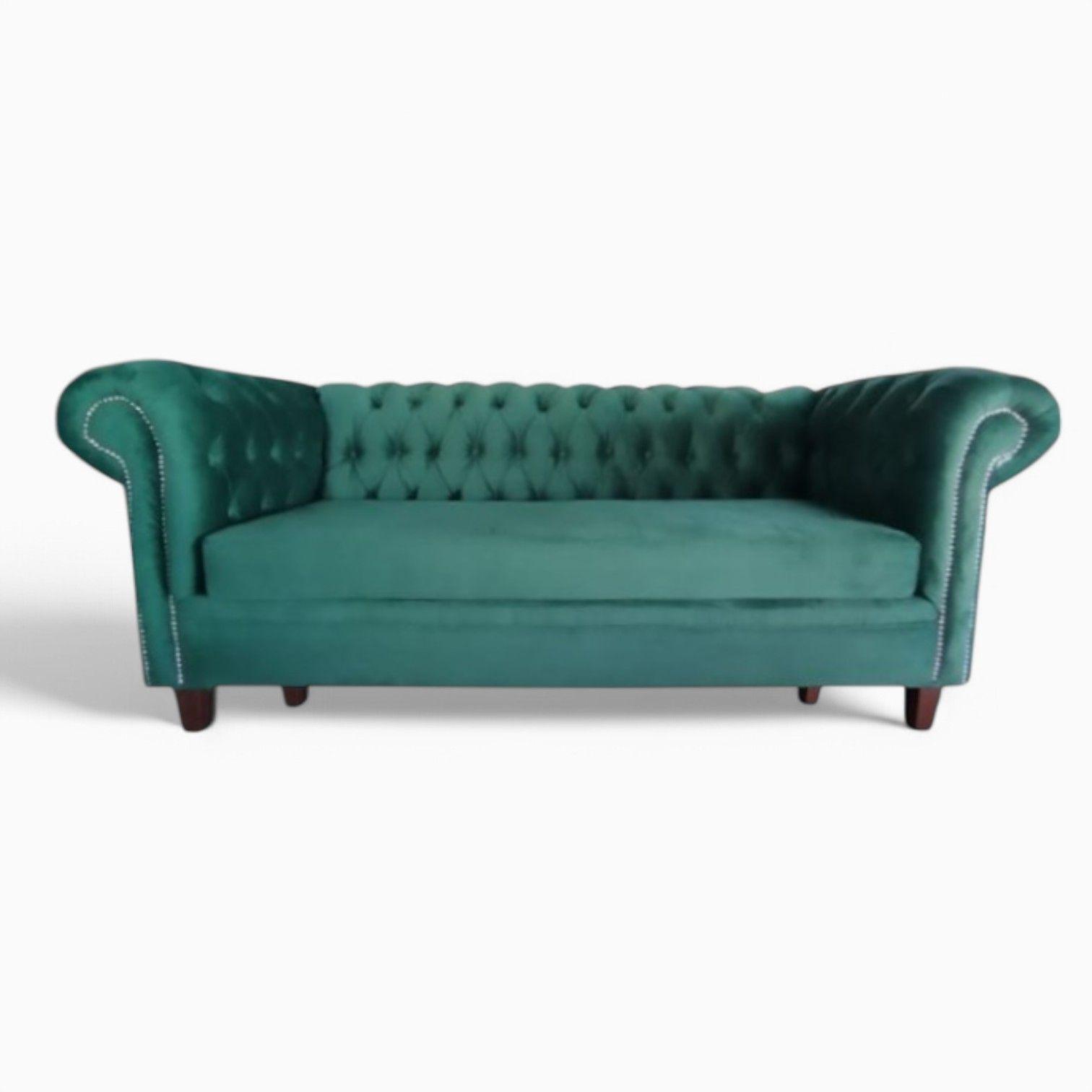 SOFA FELPA 3 CUERPOS CHESTERFIELD CAPITONE BRABANTE VERDE LARGE-4