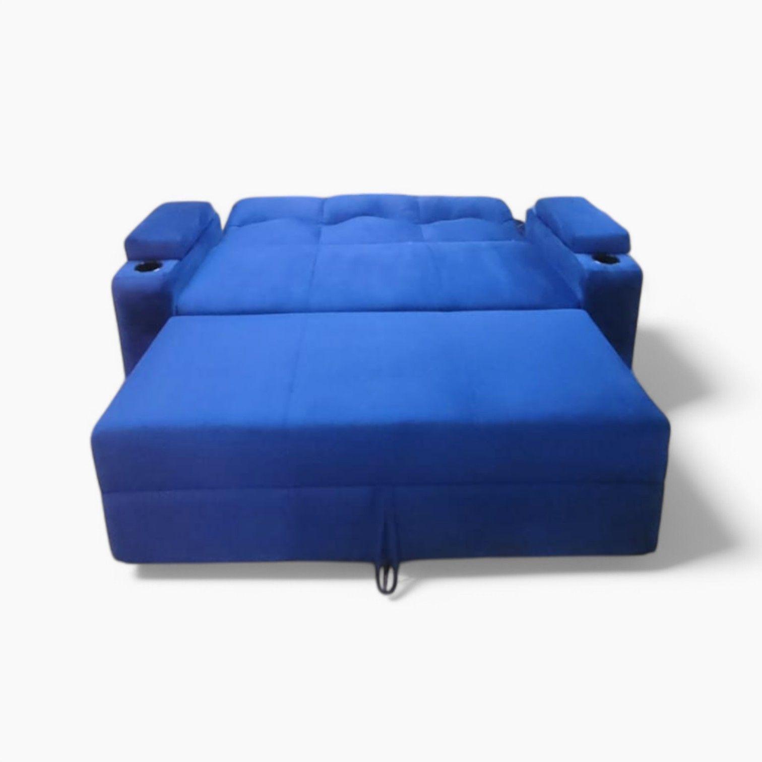 Sofa Cama Funcional 2 PZ Deco Felpa CON POSAVASO -2