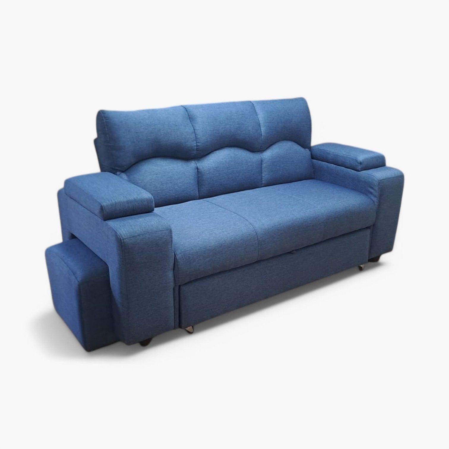 Sofa Cama funcional 2 PZ Lino IMPERMEABLE +2 POUF-4