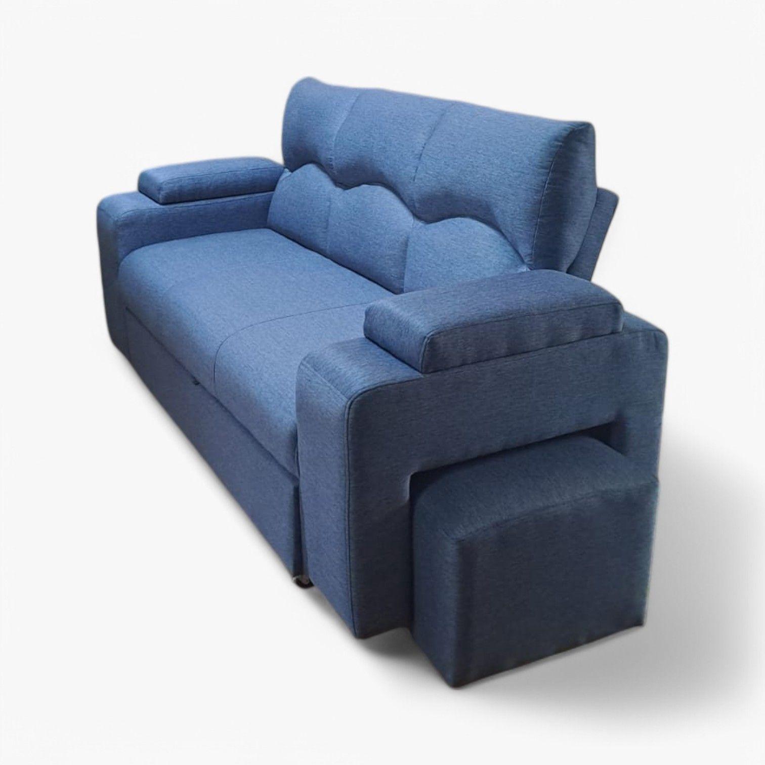 Sofa Cama funcional 2 PZ Lino IMPERMEABLE +2 POUF-5