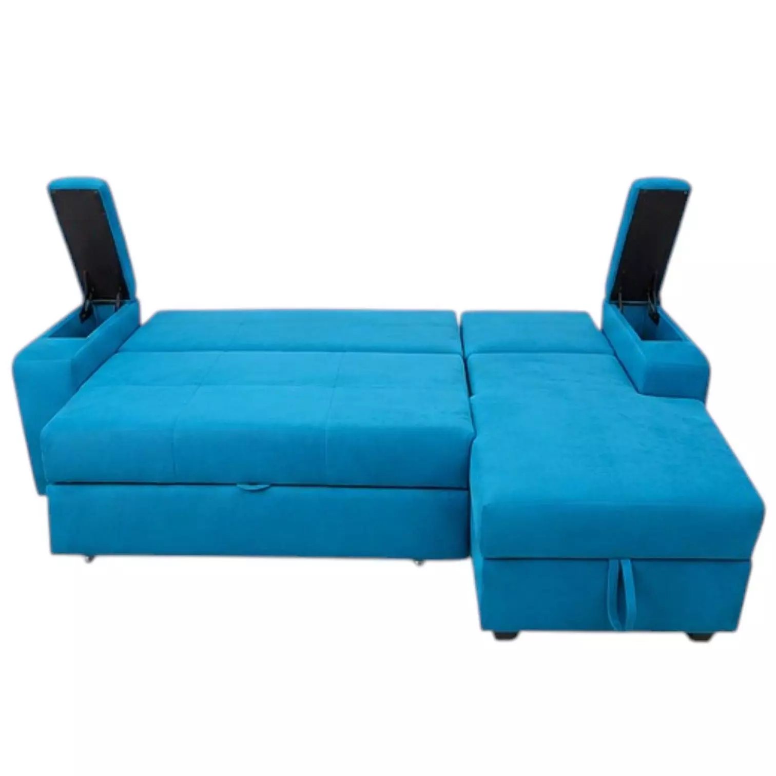 SECCIONAL CAMA BAUL FUNCIONAL 2 PZ DECO FELPA DERECHO-2
