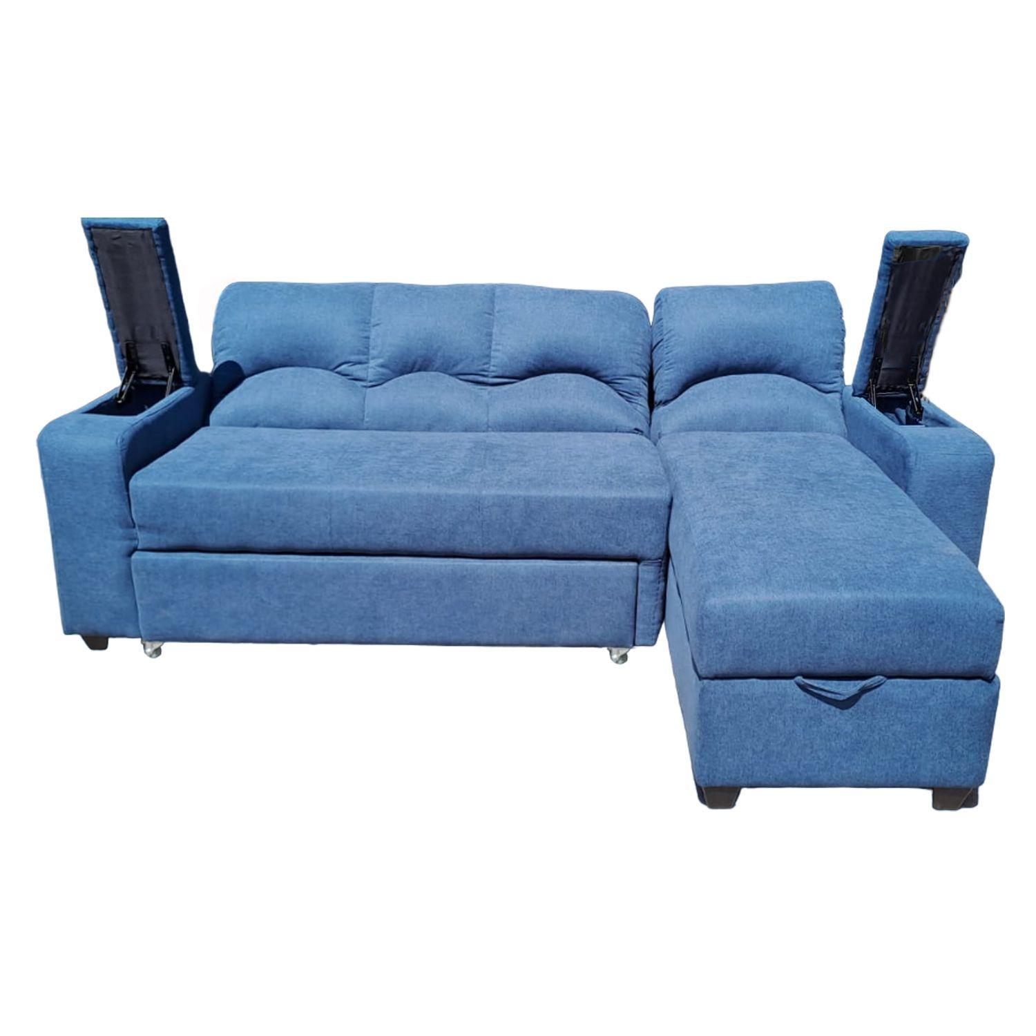 SECCIONAL CAMA BAUL FUNCIONAL 2 PZ DECO LINO AZUL DERECHO-4