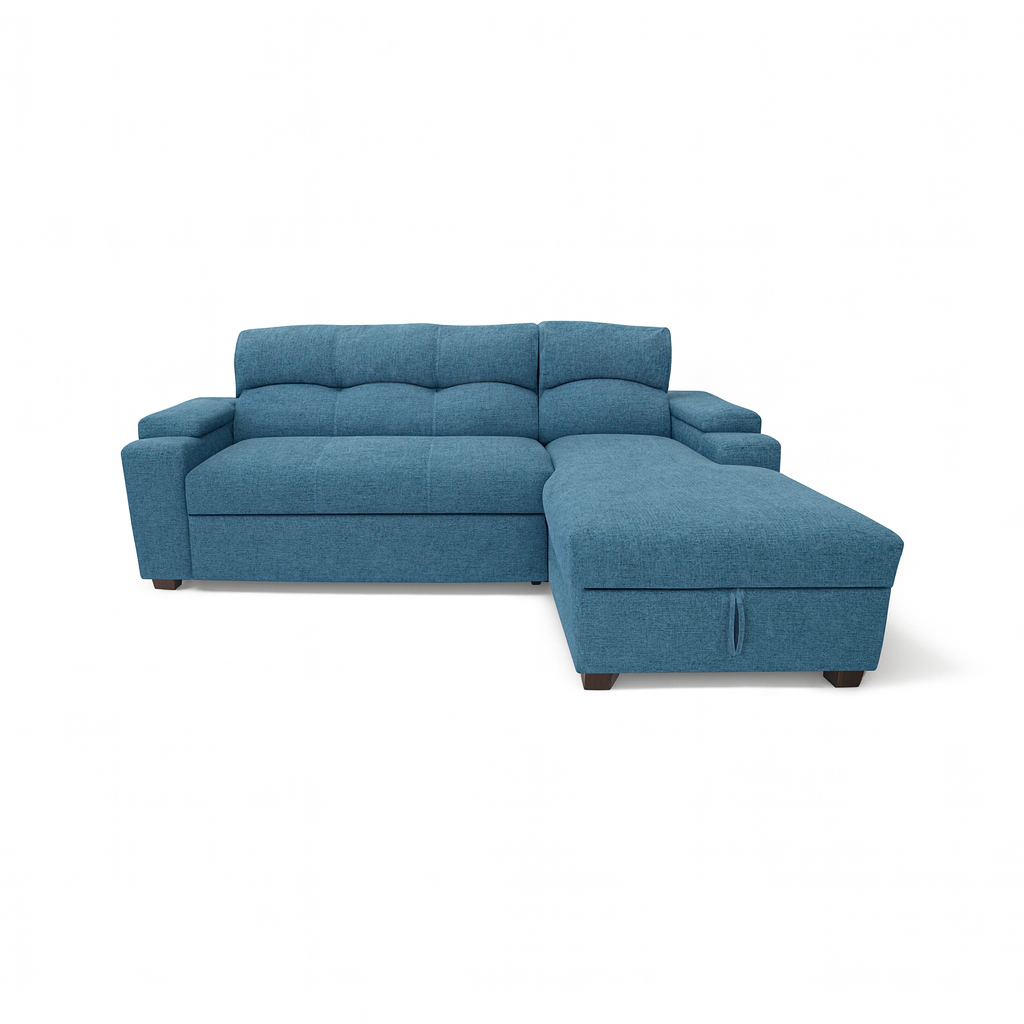SECCIONAL CAMA BAUL FUNCIONAL 2 PZ DECO LINO AZUL DERECHO-5