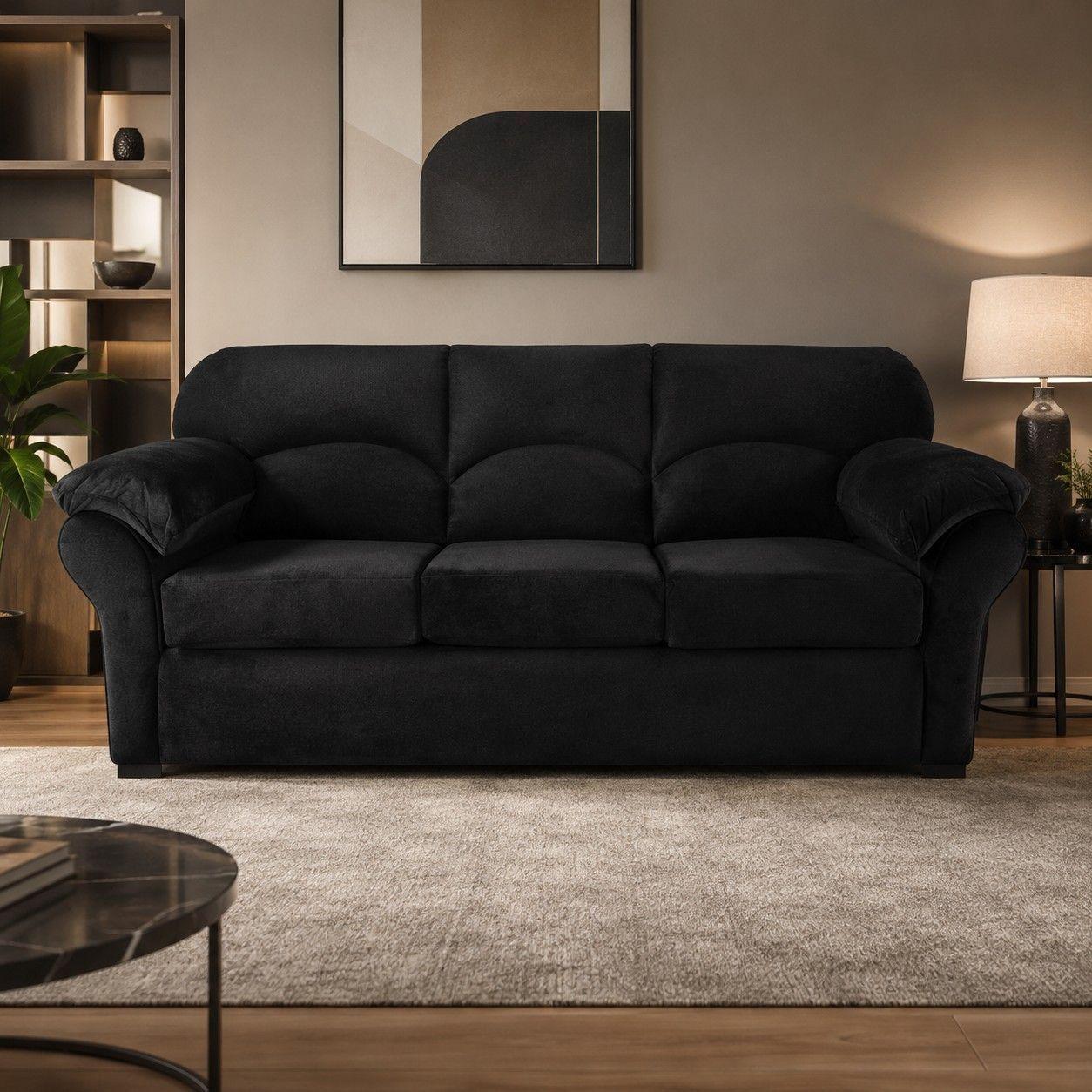SOFA FELPA 3 CUERPOS DECO NEGRO-0
