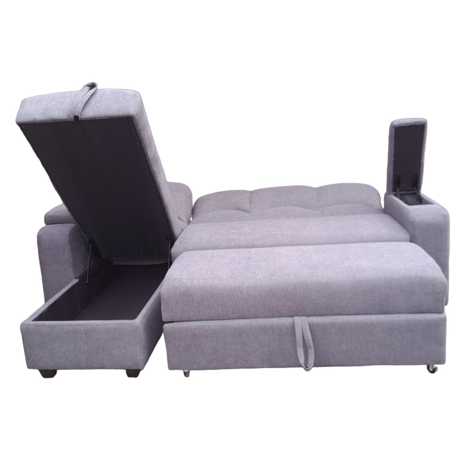 SECCIONAL CAMA BAUL FUNCIONAL 2 PZ DECO LINO GRIS IZQUIERDO-4