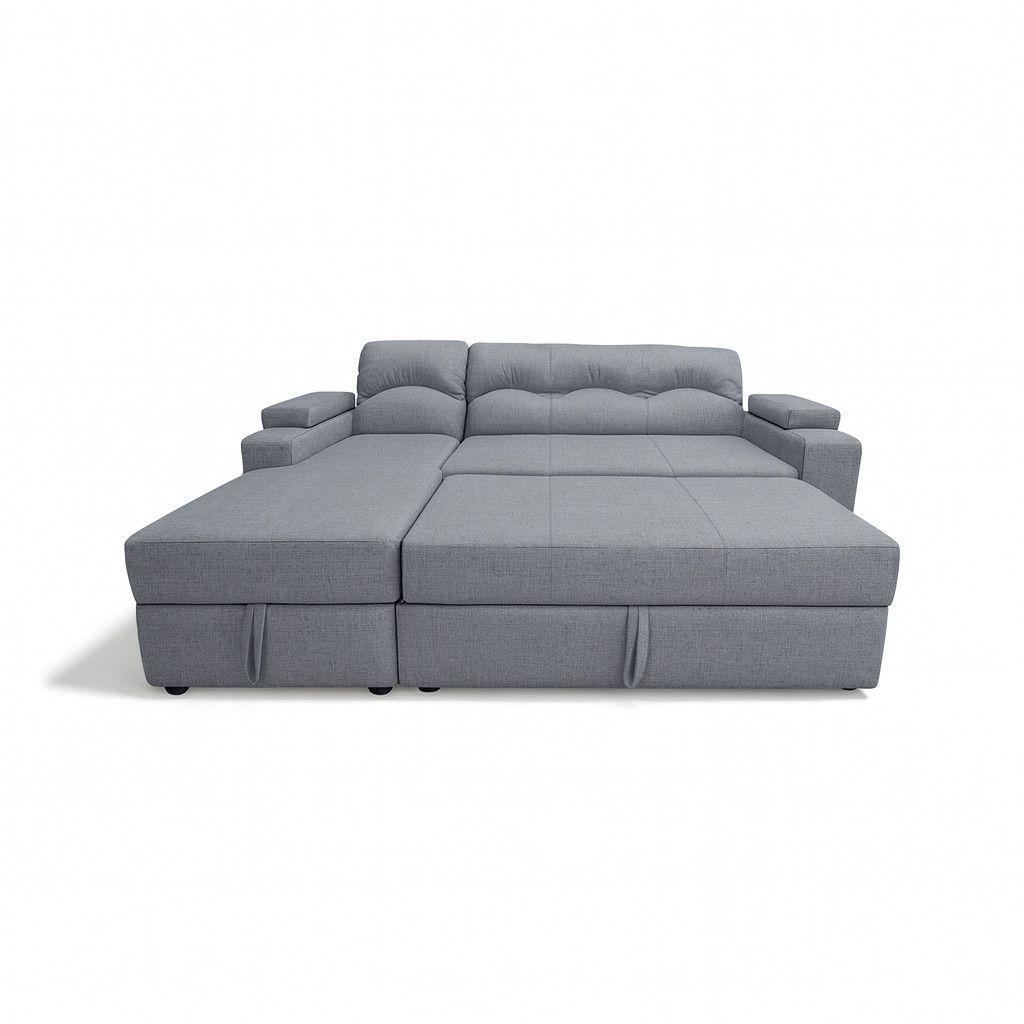 SECCIONAL CAMA BAUL FUNCIONAL 2 PZ DECO LINO GRIS IZQUIERDO-4