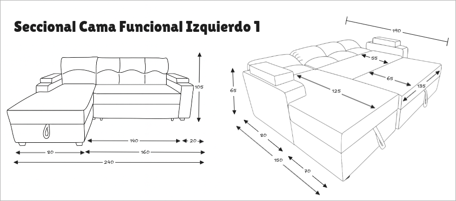 SECCIONAL CAMA BAUL FUNCIONAL 2 PZ DECO LINO GRIS IZQUIERDO-6