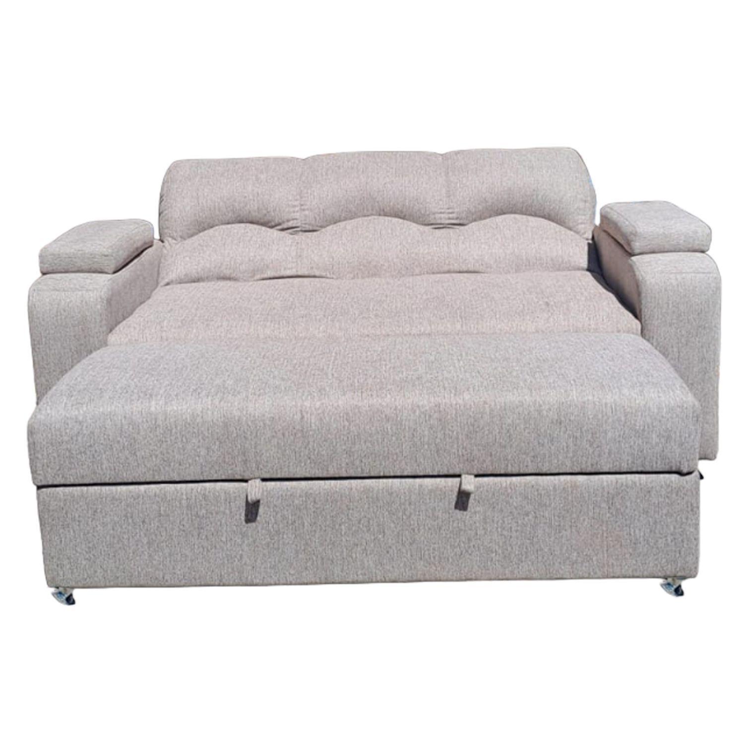 SOFA CAMA FUNCIONAL 2 PZ DECO LINO CREAM CHOCOLATE-5