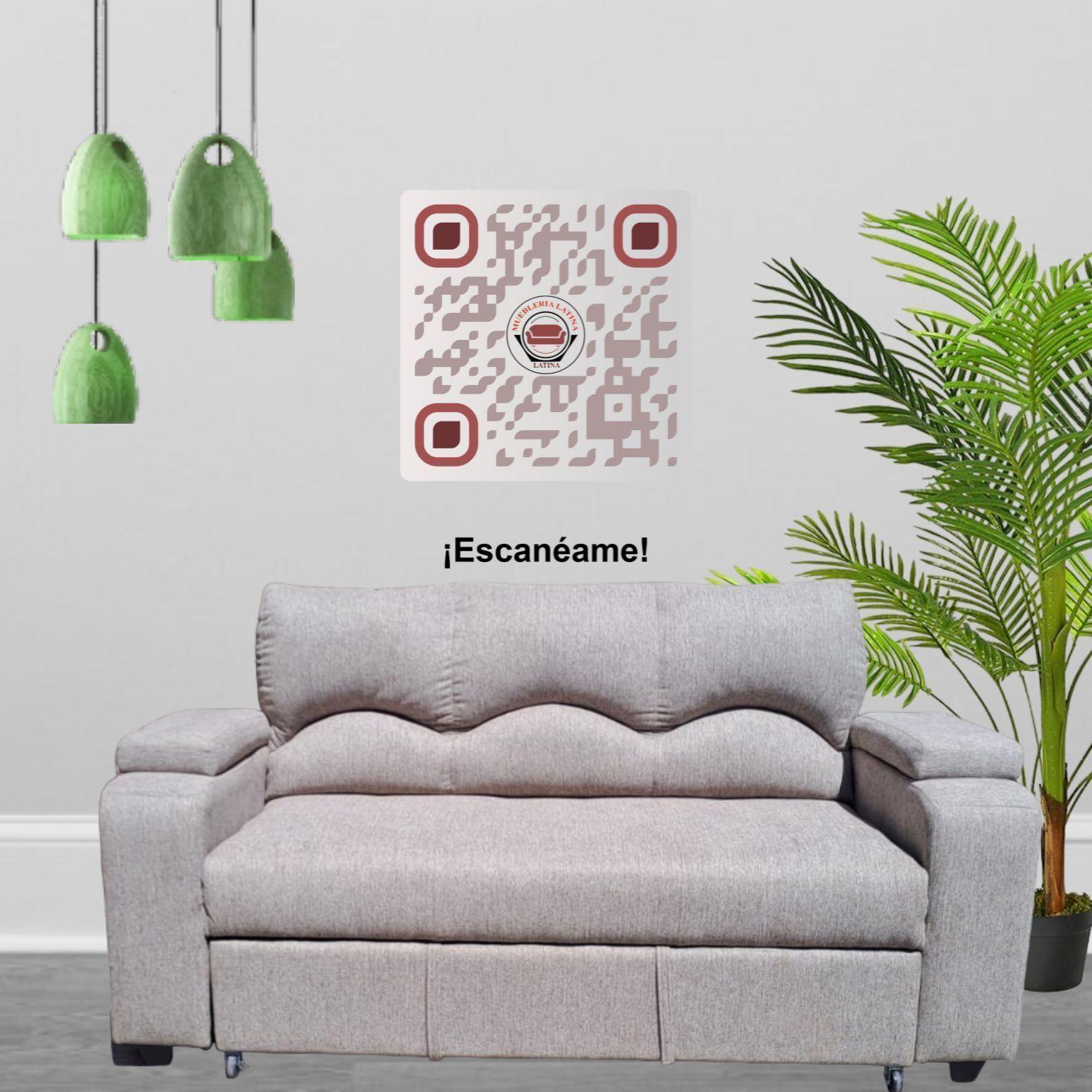 SOFA CAMA FUNCIONAL 2 PZ DECO LINO CREAM CHOCOLATE-2