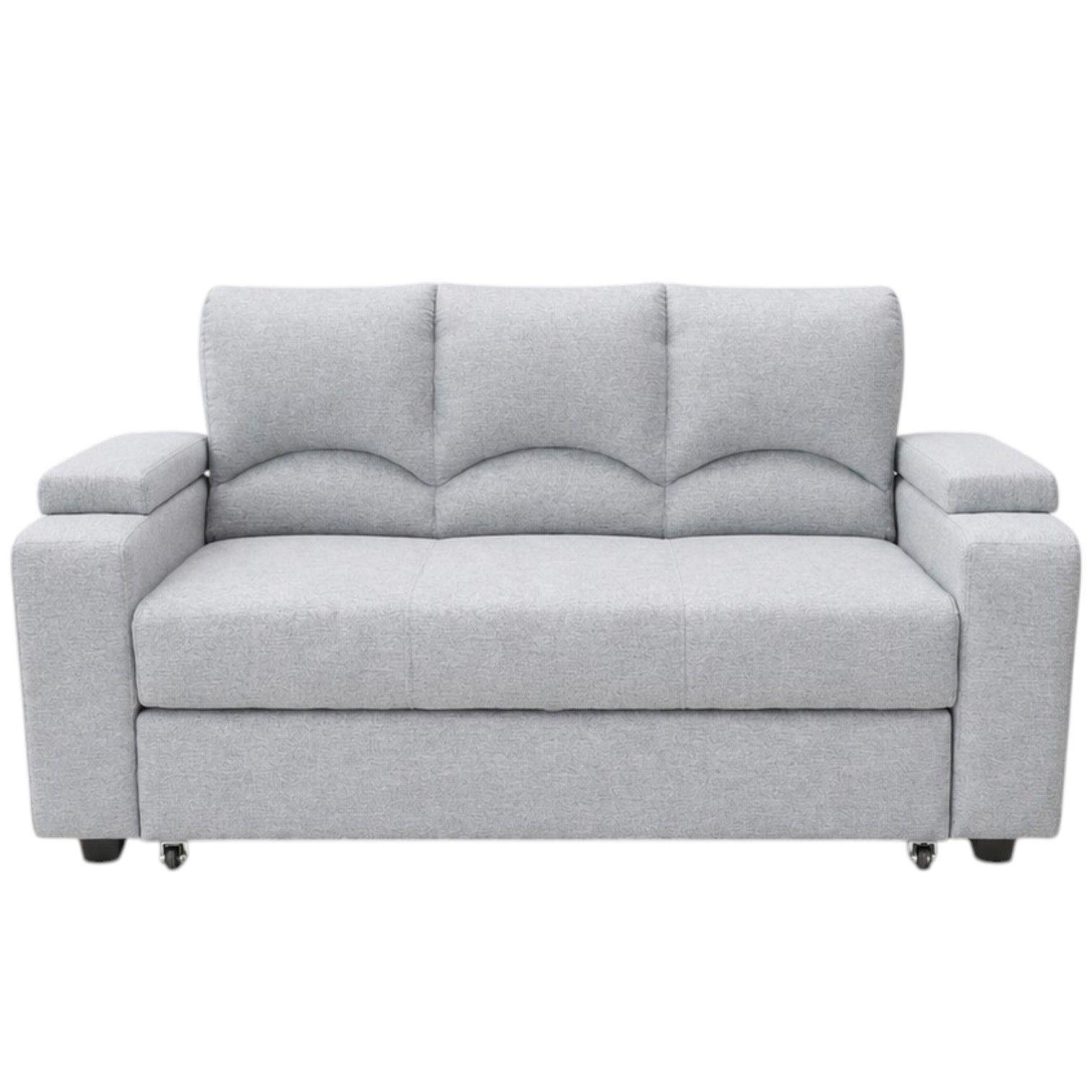 SOFA CAMA FUNCIONAL 2 PZ DECO LINO IMPERMEABLE GRIS CLARO -2