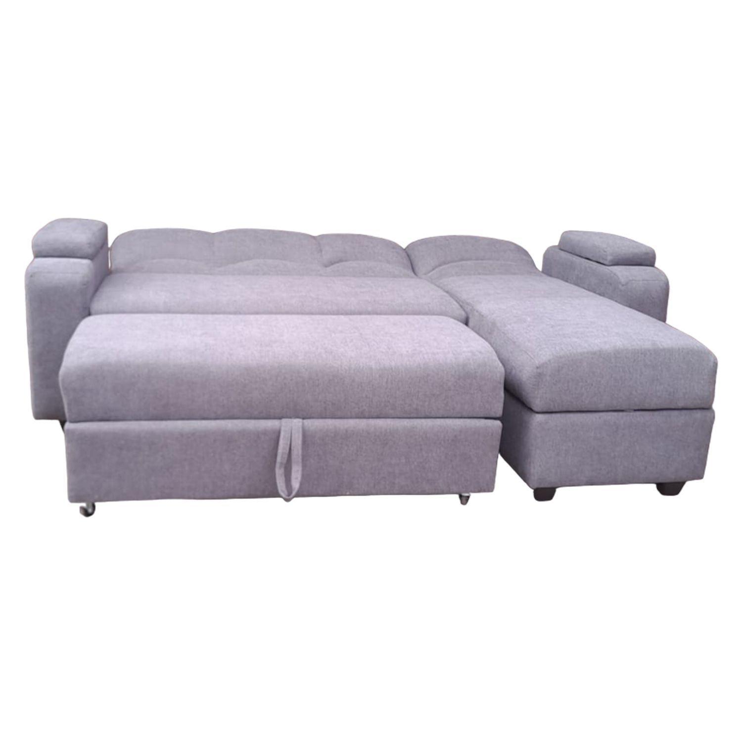 SECCIONAL CAMA BAUL FUNCIONAL 2 PZ DECO LINO GRIS DERECHO-2
