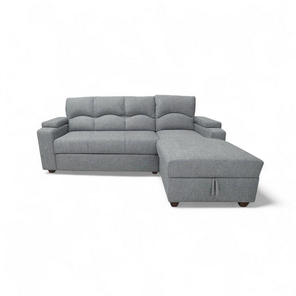 SECCIONAL CAMA BAUL FUNCIONAL 2 PZ DECO LINO GRIS DERECHO-4