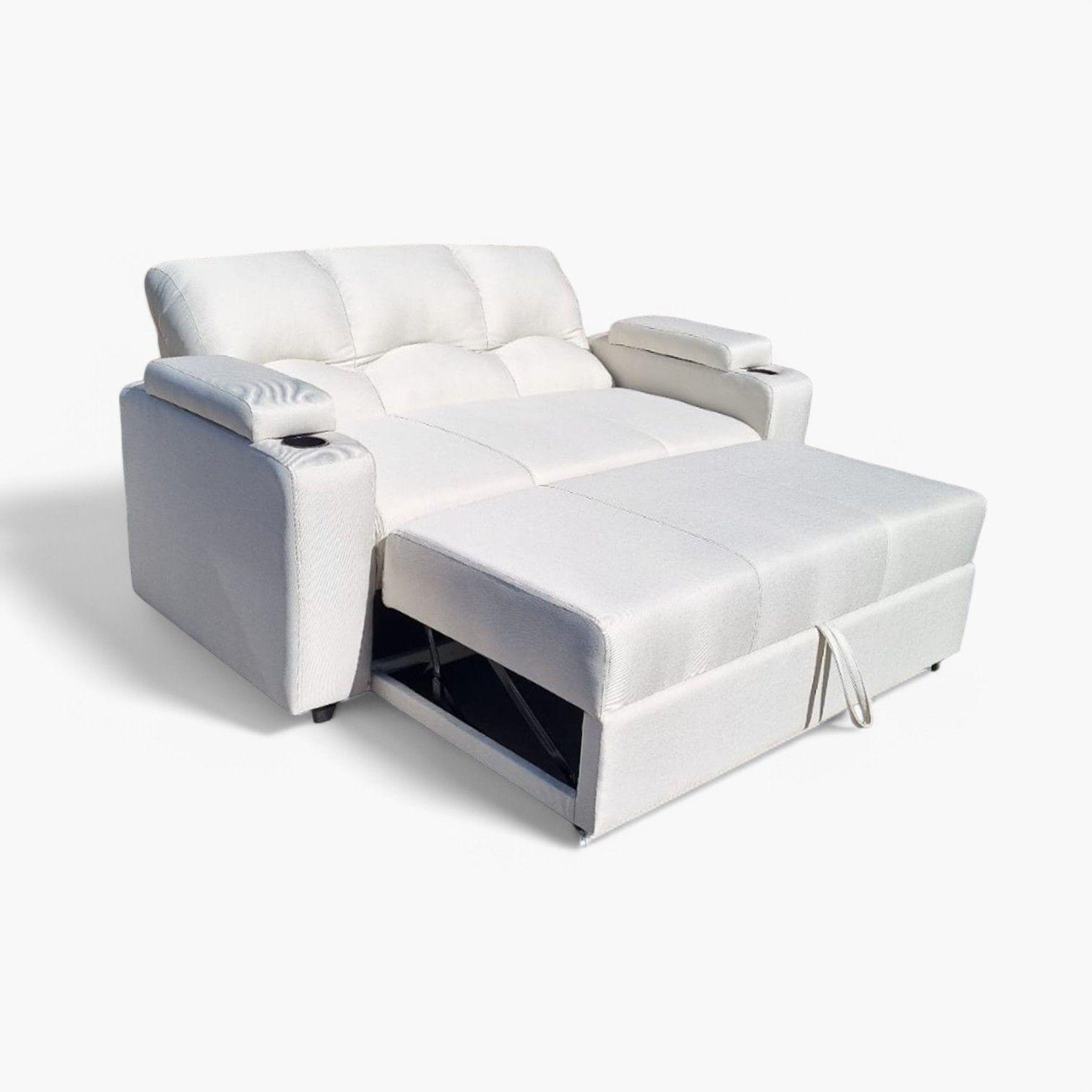 SOFA CAMA FUNCIONAL 2 PZ DECO LINO IMPERMEABLE CRUDO-4