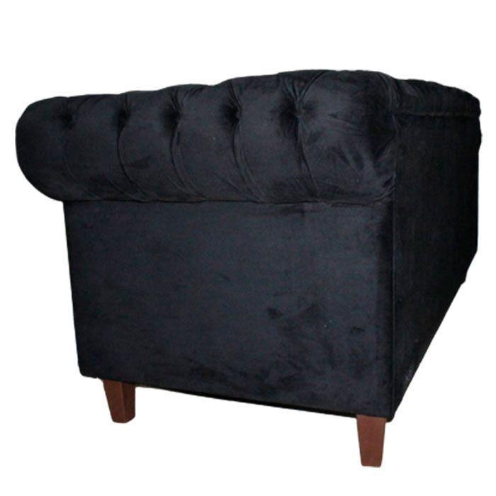 SOFA FELPA 3 CUERPOS CHESTERFIELD CAPITONE BRABANTE NEGRO-3