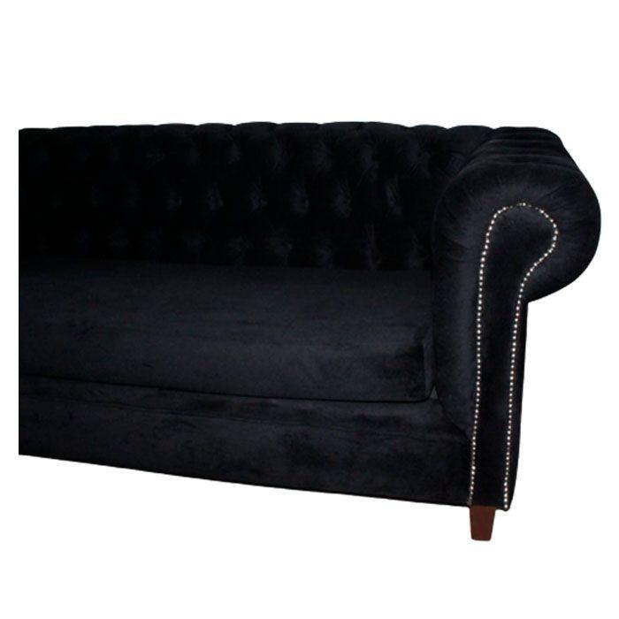 SOFA FELPA 3 CUERPOS CHESTERFIELD CAPITONE BRABANTE NEGRO-2