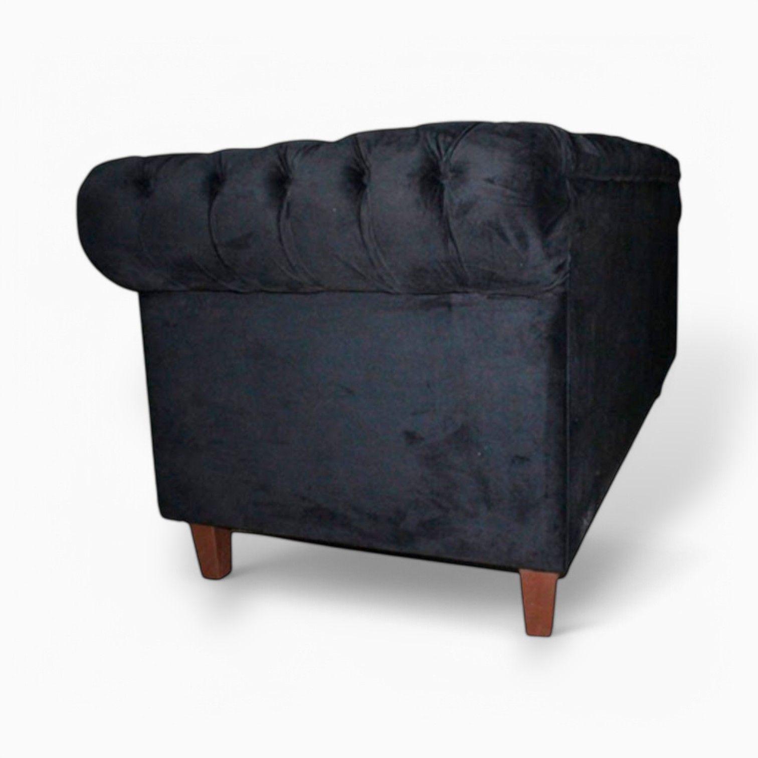 SOFA FELPA 3 CUERPOS CHESTERFIELD CAPITONE BRABANTE NEGRO LARGE-2