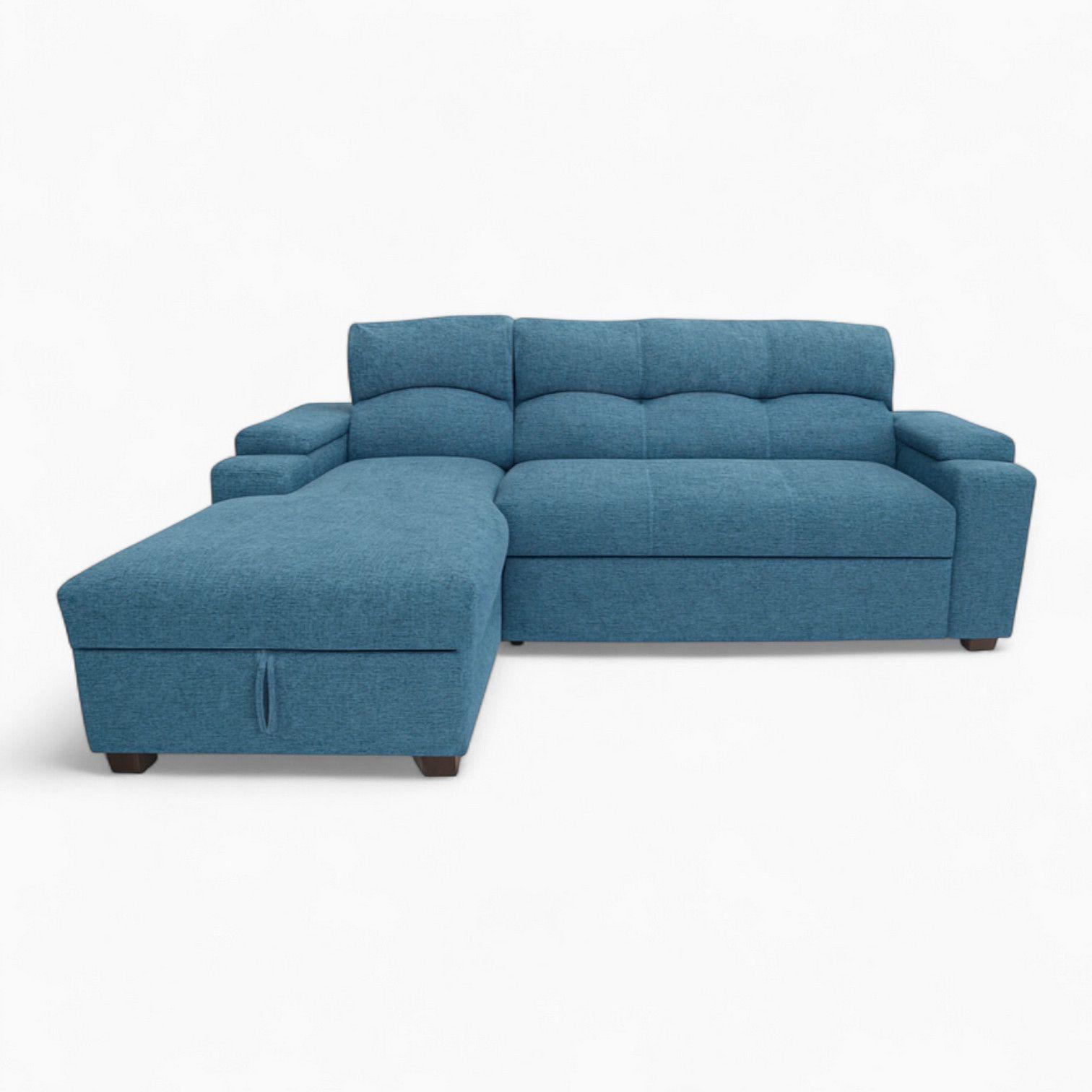 SECCIONAL CAMA BAUL FUNCIONAL 2 PZ DECO LINO AZUL IZQUIERDO-5
