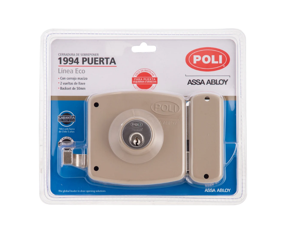 Cerradura Sobreponer 1994 Puerta Poli 199401-6