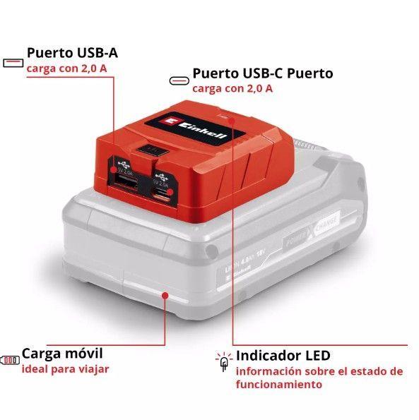 ADAPTADOR DE BATERIA USB EINHELL TC-CP 18 LI 4514148-2